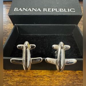 Banana Republic Airplane silver Cufflinks New in box